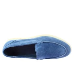Flexible Women's Moccasin In Light Blue Suede -Shoes Store mocassino flessibile da donna scamosciato 11200celeste 5