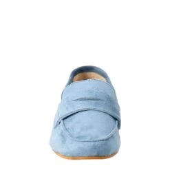 Flexible Women's Moccasin In Light Blue Suede And Rubber Sole -Shoes Store mocassino leggero da donna scamosciato adeleceleste 3