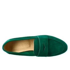 Handmade Moccasin For Women In Green Suede. -Shoes Store mocassino leggero da donna scamosciato adeleverde 5