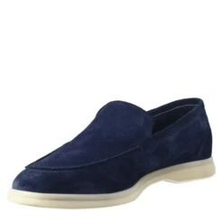 Elegant Blue Unlined Moccasin For Men In Suede -Shoes Store mocassino sfoderato da uomo in camoscio 11207blu 4