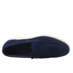 Elegant Blue Unlined Moccasin For Men In Suede -Shoes Store mocassino sfoderato da uomo in camoscio 11207blu 5