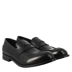 Men's Elegant Vintage Black Moccasin In Smooth Leather -Shoes Store mocassino vintage elegante da uomo in pelle 36526nero 7