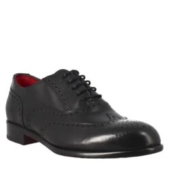 Men's Elegant Black Leather Oxford Brogue