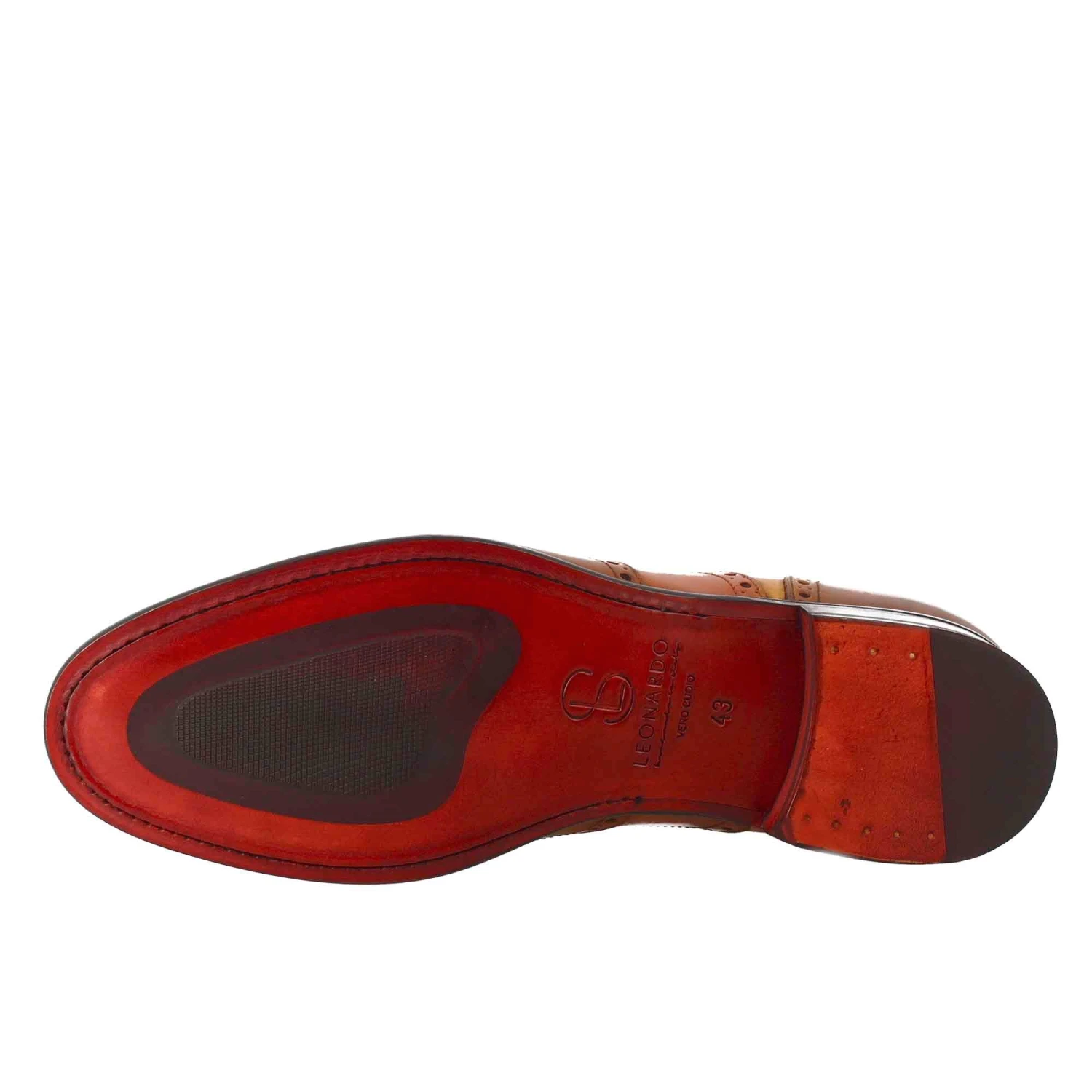 Oxford Brogue Marrone Arancio E Giallo Elegante Da Uomo In Pelle 8 Oxford Brogue Marrone Arancio E Giallo Elegante Da Uomo In Pelle - Image 6