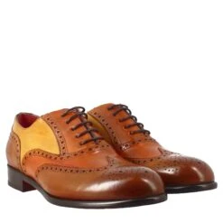 Oxford Brogue Marrone Arancio E Giallo Elegante Da Uomo In Pelle 15 Oxford Brogue Marrone Arancio E Giallo Elegante Da Uomo In Pelle -Shoes Store oxford brogue elegante da uomo in pelle 11222sienagialloarancio 7