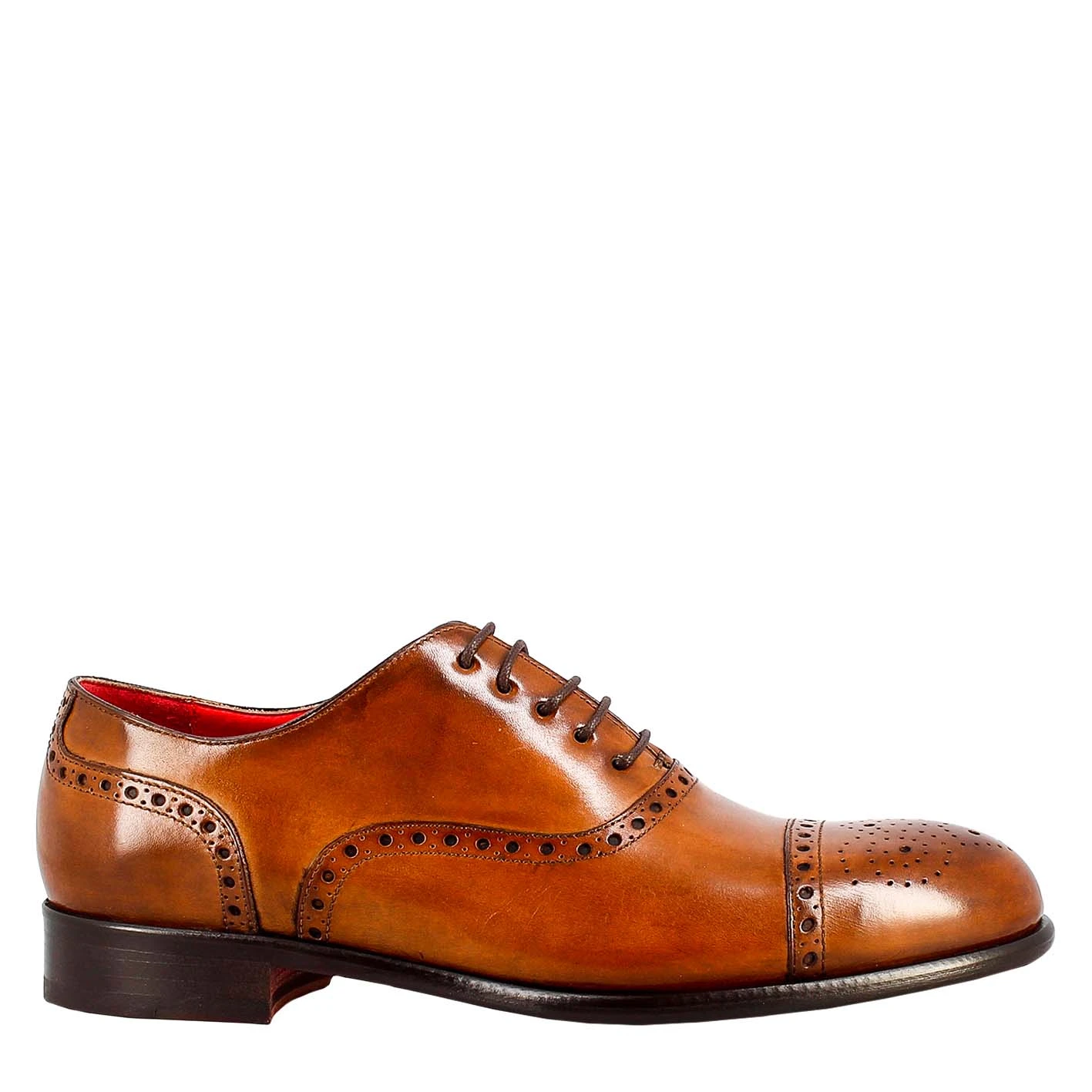 Men's Elegant Brown Leather Semi Brogue Oxford 4 Men's Elegant Brown Leather Semi Brogue Oxford - Image 2