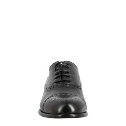 Elegant Men's Black Leather Semi Brogue Oxford -Shoes Store oxford da uomo in pelle 11221nero 3
