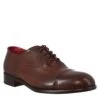 Men's Elegant Dark Brown Oxford In Leather And Red Lining -Shoes Store oxford elegante da uomo in pelle 11279marronescuro 2