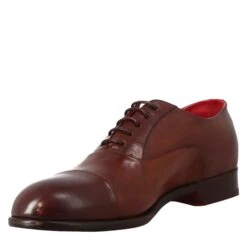 Men's Elegant Dark Brown Oxford In Leather And Red Lining 12 Men's Elegant Dark Brown Oxford In Leather And Red Lining -Shoes Store oxford elegante da uomo in pelle 11279marronescuro 4