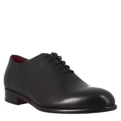 Men's Elegant Black Wholecut Leather Oxford
