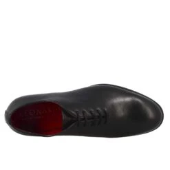 Men's Elegant Black Wholecut Leather Oxford -Shoes Store oxford nera da uomo in pelle e fodera rossa 11278nero 5
