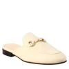 White Sabot With Golden Buckle And Real Leather Sole -Shoes Store sabot da donna in pelle con fibbia 52bianco 2