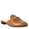 Brown Sabot With Golden Buckle And Leather Sole