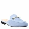 Women's Sabot In Light Blue Suede With Gold Buckle 1 Women's Sabot In Light Blue Suede With Gold Buckle -Shoes Store sabot da donna scamosciati con fibbia 52celeste 2