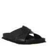 Black Open Back Leather Sandals For Men
