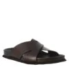 Dark Brown Men's Sandals In Leather With Open Back -Shoes Store sandali da uomo in pelle aperti dietro m7280tdm 2