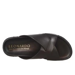 Dark Brown Men's Sandals In Leather With Open Back -Shoes Store sandali da uomo in pelle aperti dietro m7280tdm 4