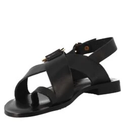 Women's Thong Sandals In Black Leather -Shoes Store sandali donna infradito in pelle w2226 4