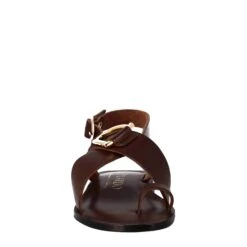 Brown Leather Thong Sandals For Women. -Shoes Store sandali donna infradito in pelle w226marrone 3