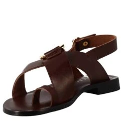 Brown Leather Thong Sandals For Women. -Shoes Store sandali donna infradito in pelle w226marrone 4
