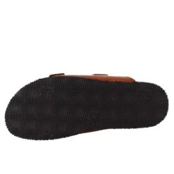 Brown Double Buckle Sandals For Men In Leather Open On The Back -Shoes Store sandali doppia fibbia da uomo in pelle m6853tan 6