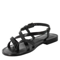 Solace Women's Sandals In Ancient Roman Style In Black Leather -Shoes Store sandali eclipse da donna stile romano in pelle 50026nero 4