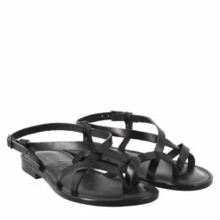 Solace Women's Sandals In Ancient Roman Style In Black Leather -Shoes Store sandali eclipse da donna stile romano in pelle 50026nero 7