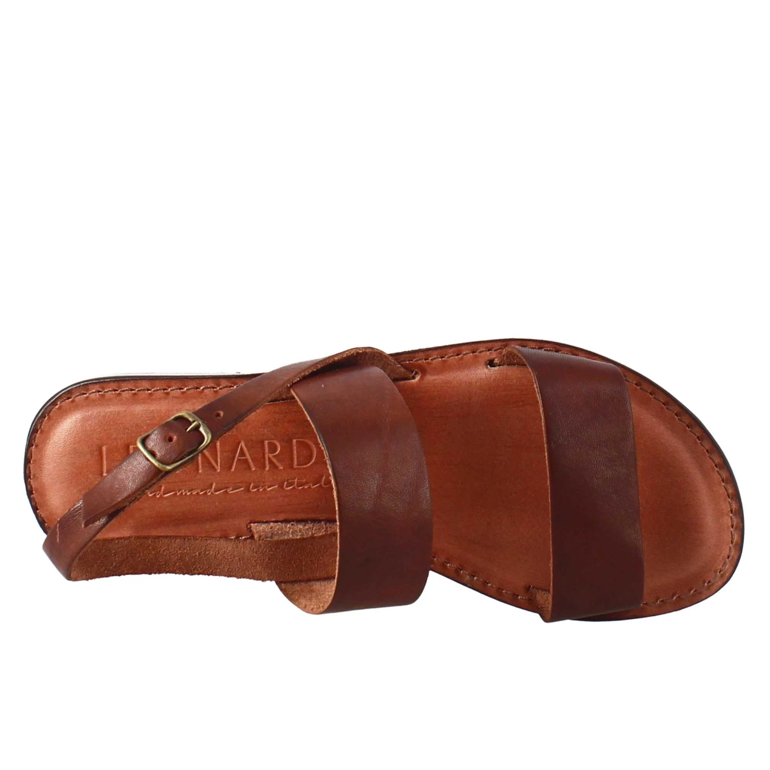 Women's Euphoria Ancient Roman Style Brown Leather Sandals 7 Women's Euphoria Ancient Roman Style Brown Leather Sandals - Image 5