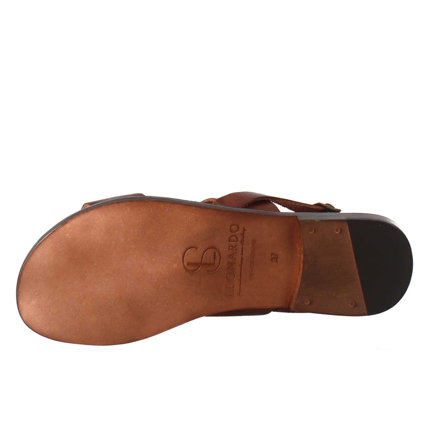 Women's Euphoria Ancient Roman Style Brown Leather Sandals 8 Women's Euphoria Ancient Roman Style Brown Leather Sandals - Image 6