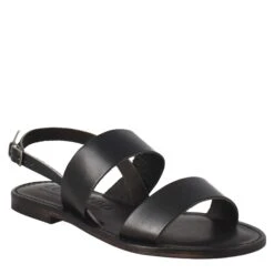 Euforia Women's Sandals In Ancient Roman Style In Black Leather