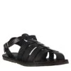 Men's Franciscan Sandals Handmade In Black Leather With Buckle Closure