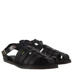 Men's Franciscan Sandals Handmade In Black Leather With Buckle Closure -Shoes Store sandali francescani da uomo in pelle m5047nero 7
