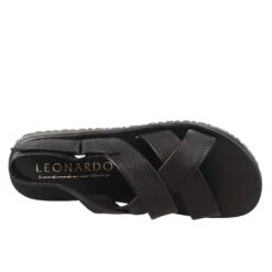 Handmade Men's Sandals In Black Leather With Velcro Closure -Shoes Store sandali francescani da uomo in pelle m7557nero 5