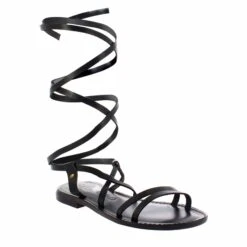 Ancient Roman Style Lumina Women's Sandals In Black Leather