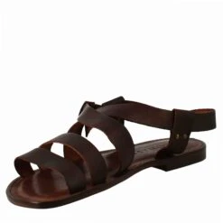 Pisa Gladiator Sandals For Men In Brown Leather -Shoes Store sandali pisa da uomo in pelle 50120marrone 4