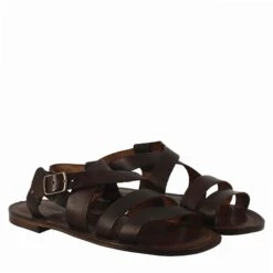 Pisa Gladiator Sandals For Men In Brown Leather -Shoes Store sandali pisa da uomo in pelle 50120marrone 7