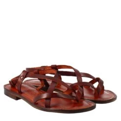 Solace Sandals For Women Ancient Roman Style In Brown Leather -Shoes Store sandali solace da donna stile romano antico in pelle 7