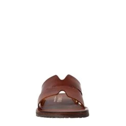 Men's H-shaped Sandals In Brown Leather -Shoes Store sandali uomo a H in pelle m7896tan 3