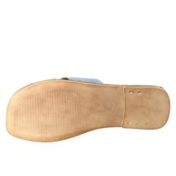 Women's Double Band Sandal In Light Blue -Shoes Store sandalo basso da donna doppia fascia in scamosciato 5990celeste 6