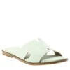 Women's H-shaped Sandals In Green Suede Leather -Shoes Store sandalo basso da donna doppia fascia in scamosciato 6016verde 2