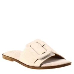 Low Sandal For Woman In Beige Suede