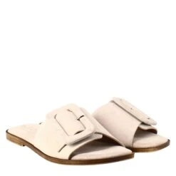 Low Sandal For Woman In Beige Suede -Shoes Store sandalo basso da donna in scamosciato 5988beige 7