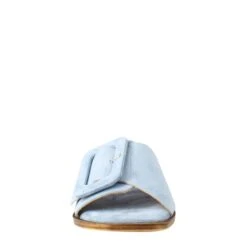 Low Women's Sandal In Light Blue Suede -Shoes Store sandalo basso da donna in scamosciato 5988celeste 3