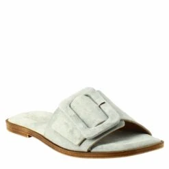 Low Sandal For Women In Green Suede