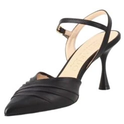 Pointed Toe Sandal In Black Leather With Heel -Shoes Store sandalo da donna a punta in pelle 1782nero 4