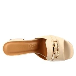 Woman's Open Sandal With Buckle Light Pink Leather -Shoes Store sandalo da donna in pelle con fibbia colore oro2185cipria 5