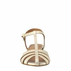 Woman's Sandal In Laminated Platinum Color In The Shape Of A Cage -Shoes Store sandalo da donna in pelle pieno a forma di gabbia 2176laminato 3