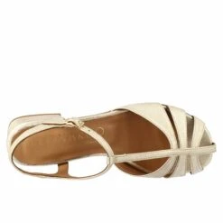 Woman's Sandal In Laminated Platinum Color In The Shape Of A Cage -Shoes Store sandalo da donna in pelle pieno a forma di gabbia 2176laminato 4