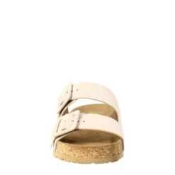 Woman's Double Buckle Sandal In Beige Suede -Shoes Store sandalo doppia fibbia da donna 5951nude 3