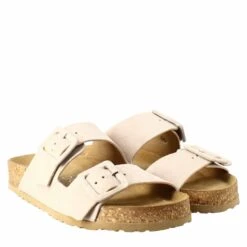 Woman's Double Buckle Sandal In Beige Suede -Shoes Store sandalo doppia fibbia da donna 5951nude 7
